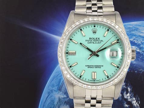 blue face womens rolex|Rolex tiffany blue face.